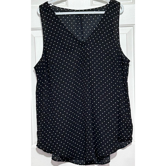 Torrid Women's Black White Dots Sheer V-Neck High Low Tank Top Size 4X - Picture 1 of 3
